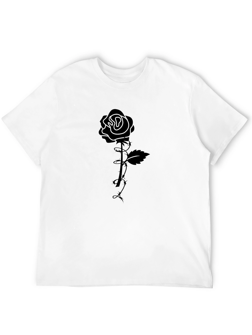 Rose & Thorns Graphic Tee - Black Cotton