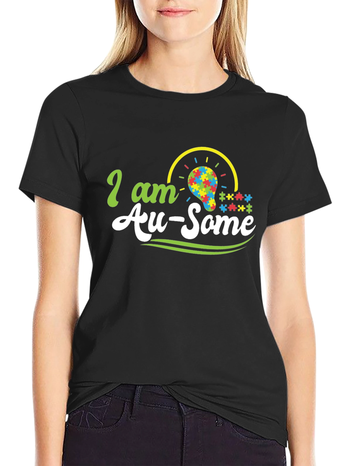 Autism Awareness T-Shirt - Au-Some Puzzle Design