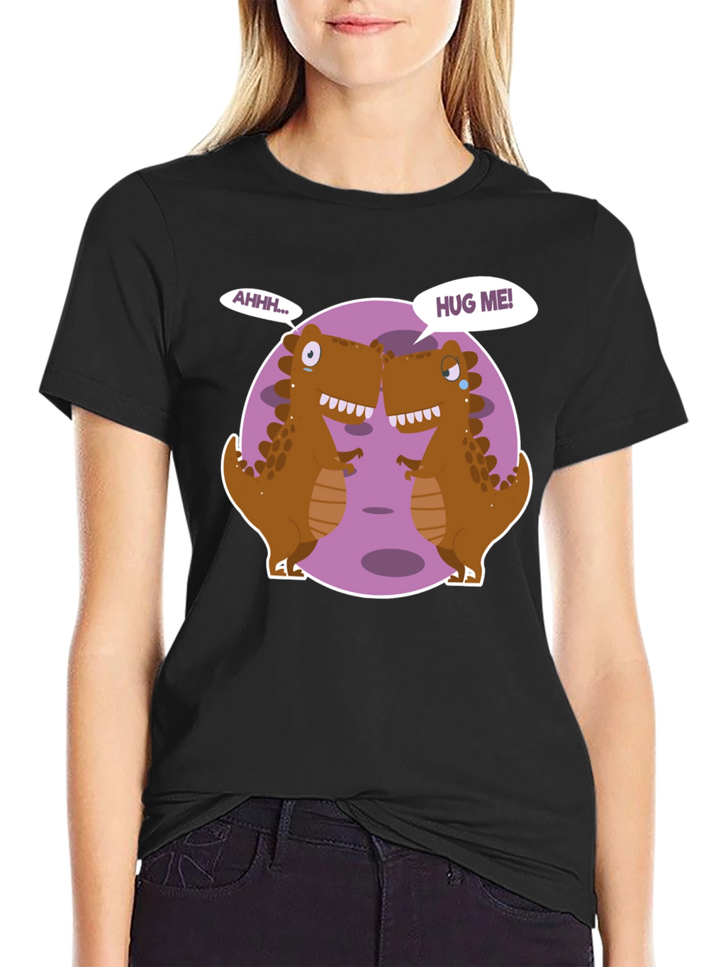 Dino Hugs Graphic Tee - Funny T-Rex T-Shirt