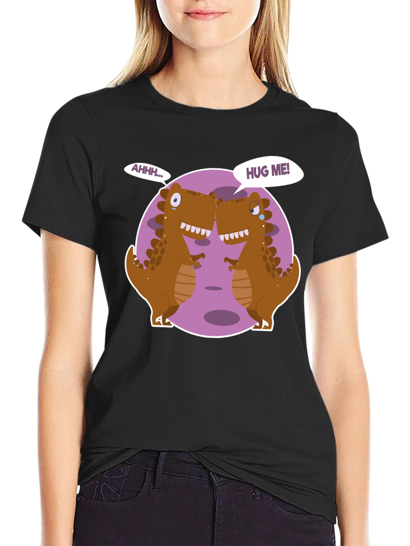 Dino Hugs Graphic Tee - Funny T-Rex T-Shirt