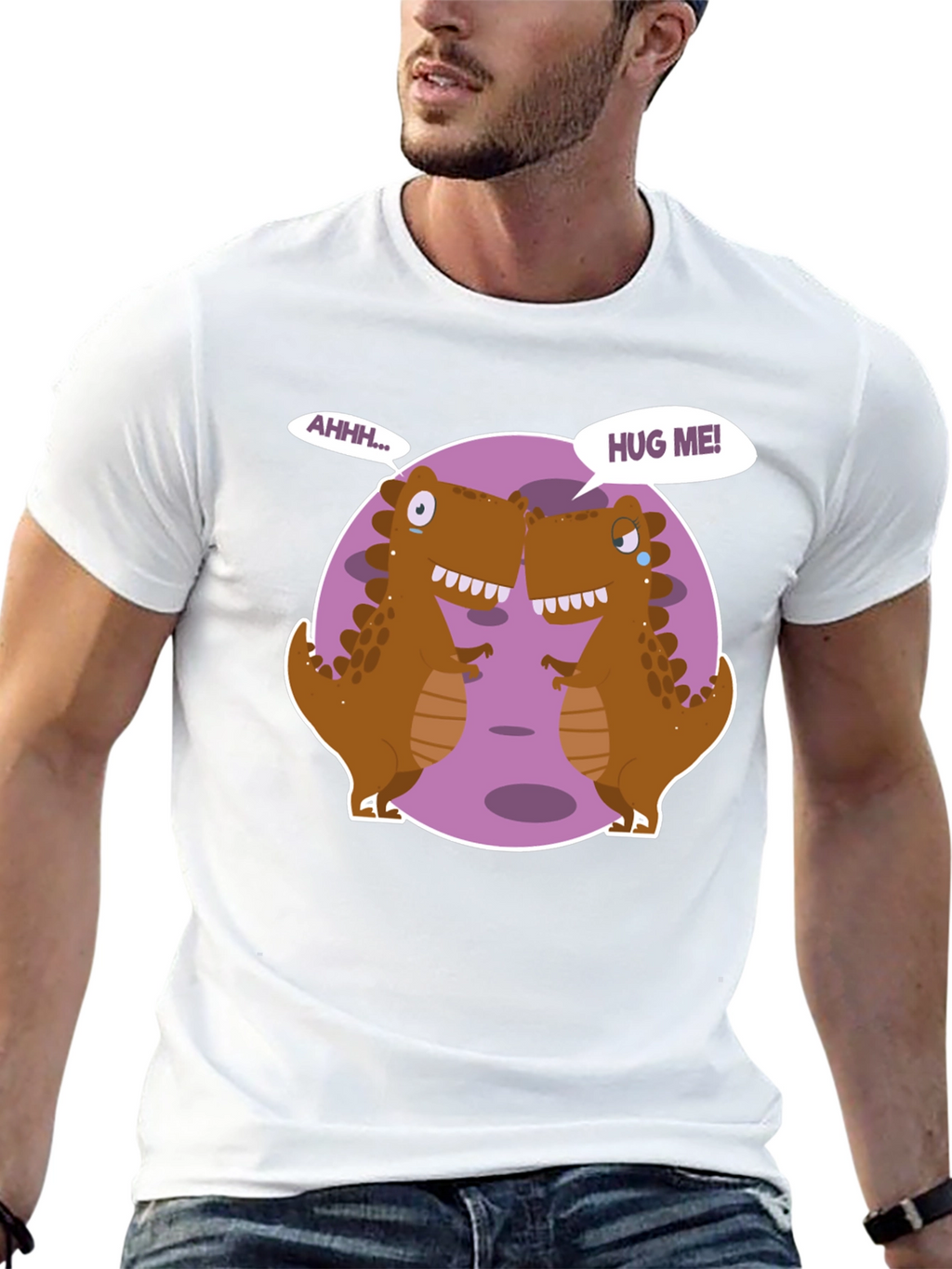 Dino Hugs Graphic Tee - Funny T-Rex T-Shirt