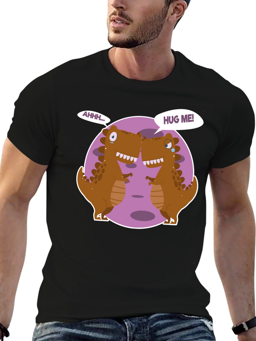 Dino Hugs Graphic Tee - Funny T-Rex T-Shirt