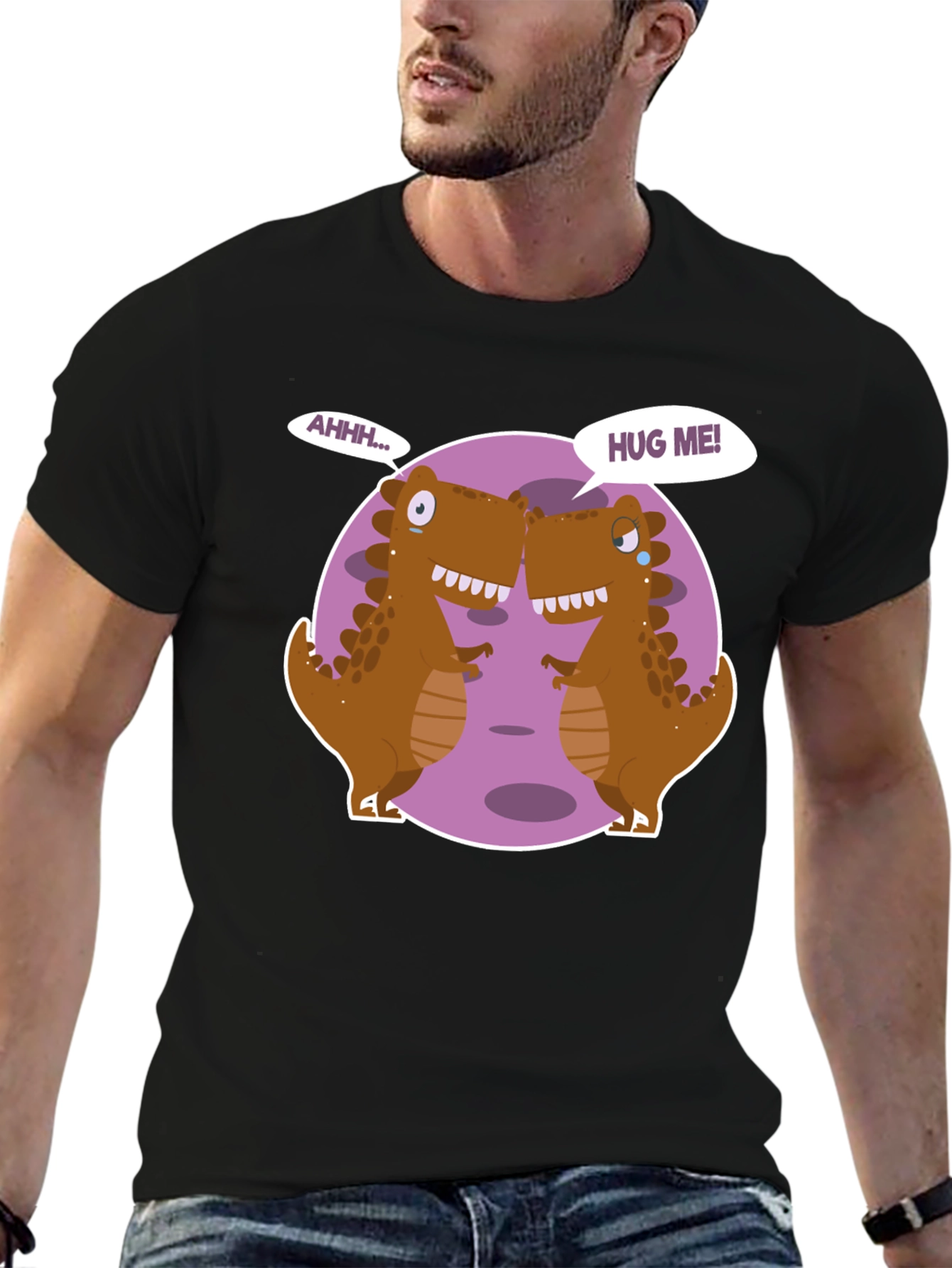 Dino Hugs Graphic Tee - Funny T-Rex T-Shirt