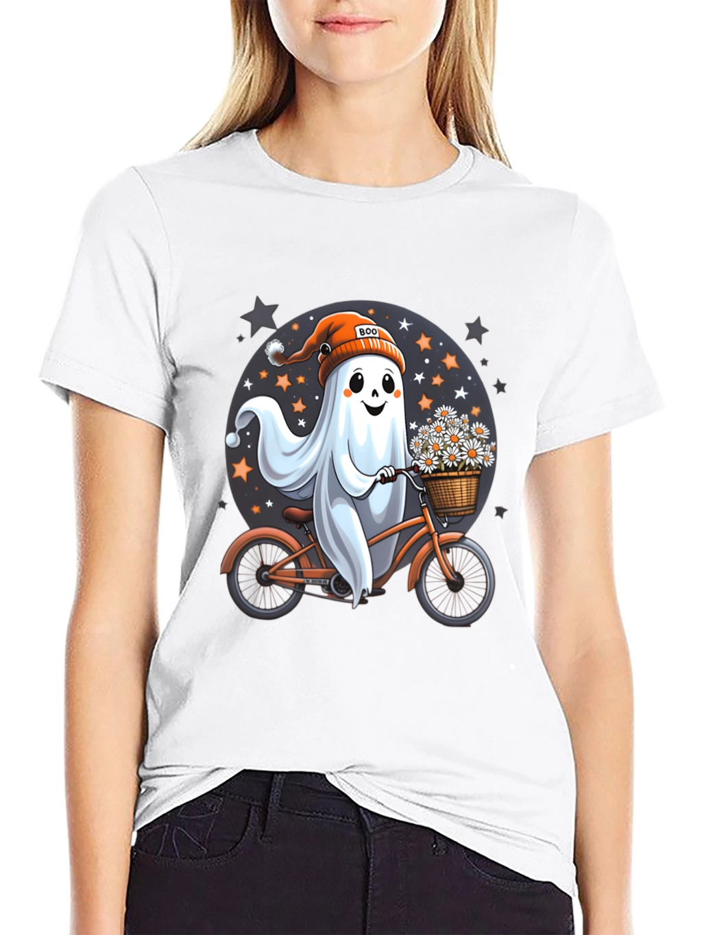 Boo Ghost on Bike T-Shirt