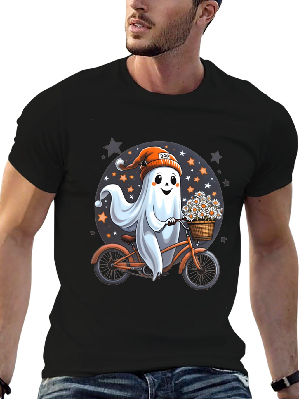 Boo Ghost on Bike T-Shirt