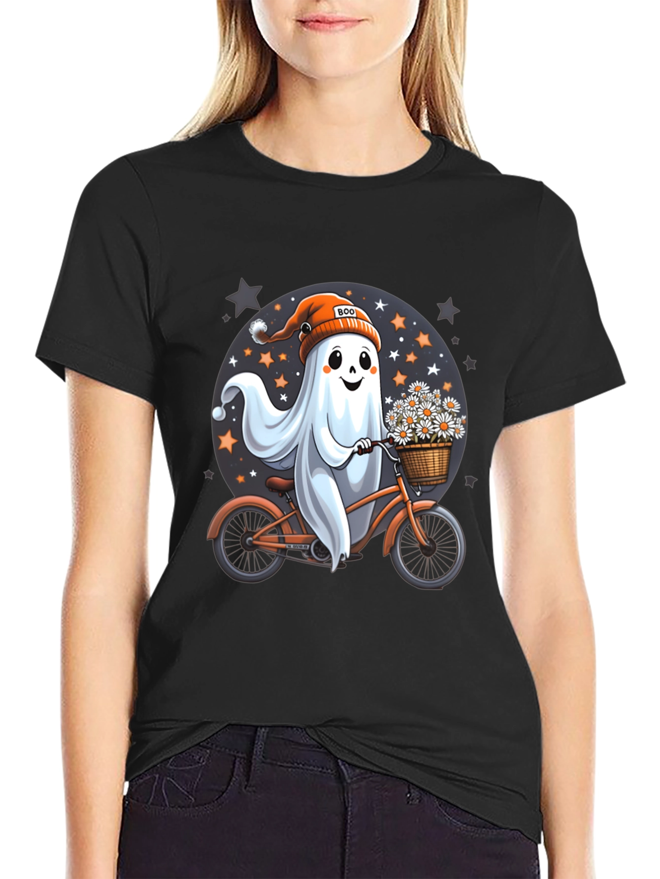 Boo Ghost on Bike T-Shirt
