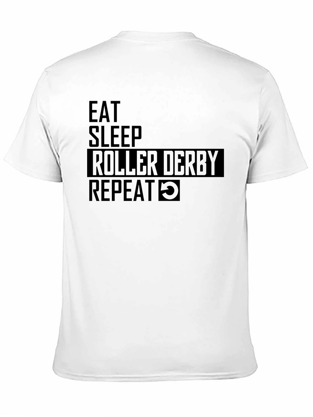 Eat Sleep Roller Derby Repeat Black T-Shirt