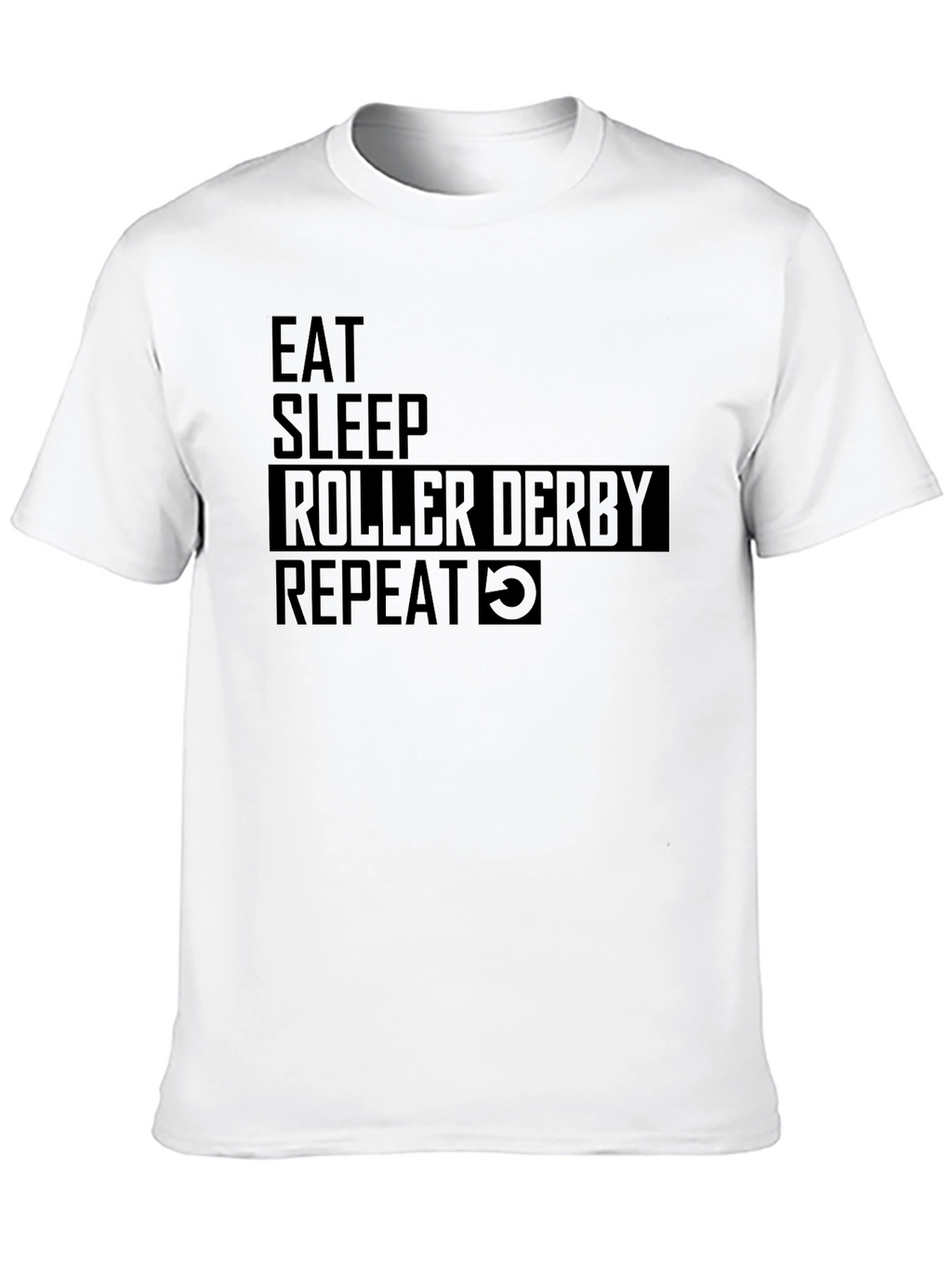 Eat Sleep Roller Derby Repeat Black T-Shirt
