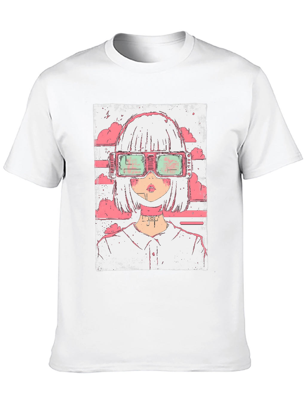 Anime Girl Cyberpunk Style Graphic T-Shirt