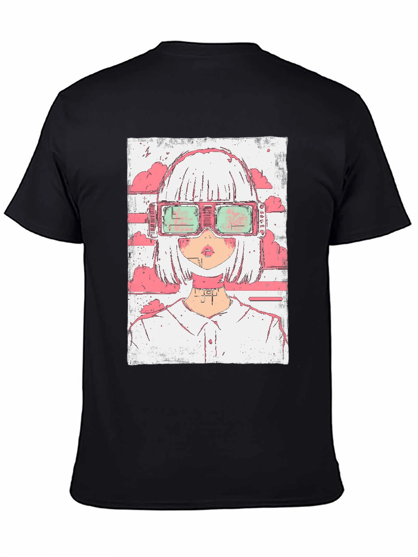 Anime Girl Cyberpunk Style Graphic T-Shirt