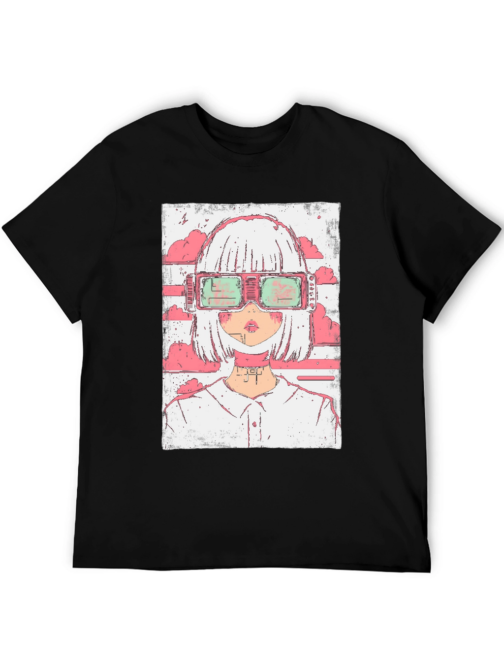 Anime Girl Cyberpunk Style Graphic T-Shirt