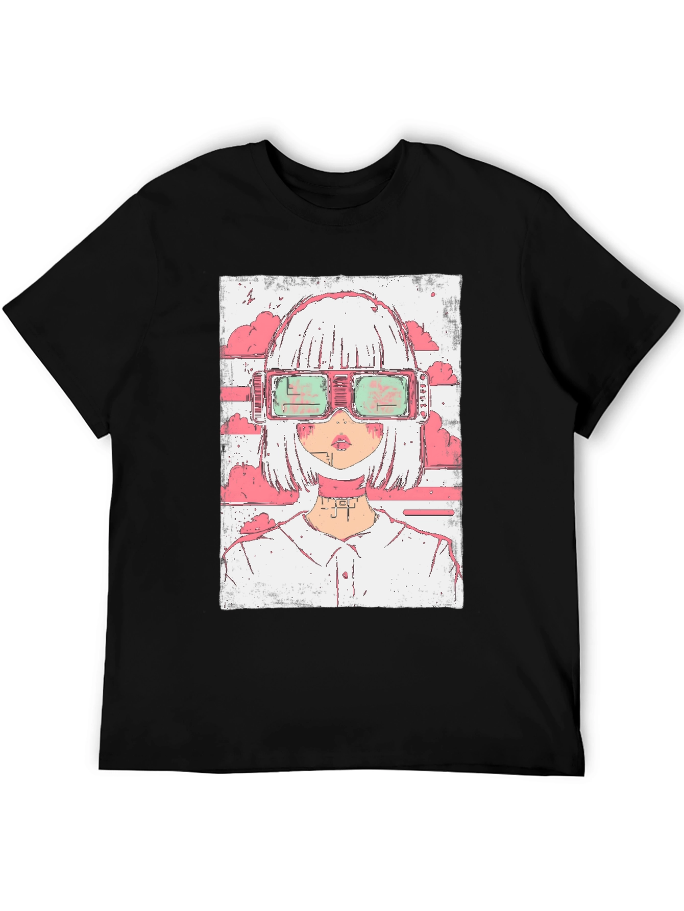 Anime Girl Cyberpunk Style Graphic T-Shirt