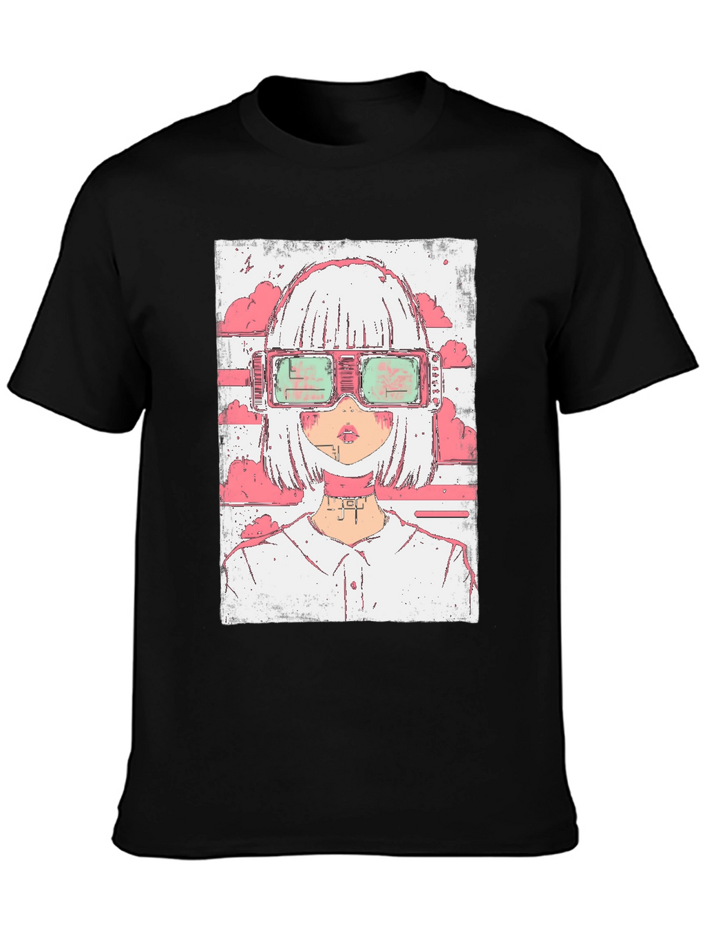 Anime Girl Cyberpunk Style Graphic T-Shirt