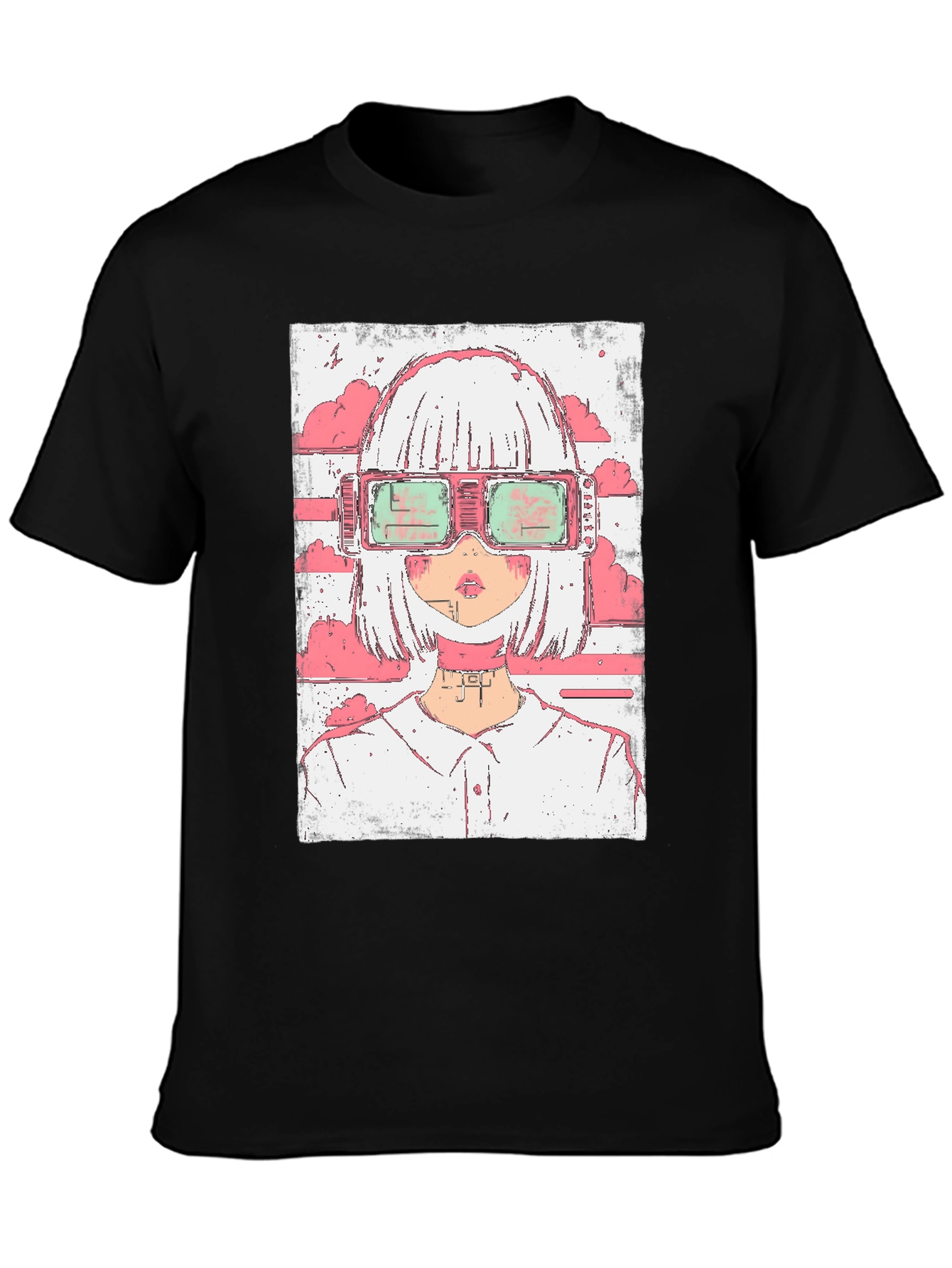 Anime Girl Cyberpunk Style Graphic T-Shirt