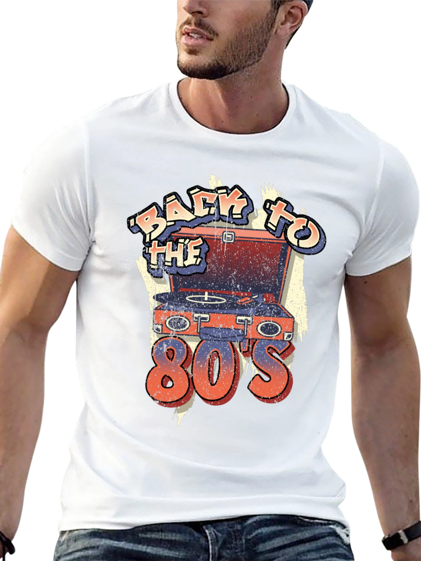 Retro 80s Turntable T-Shirt - Throwback Design