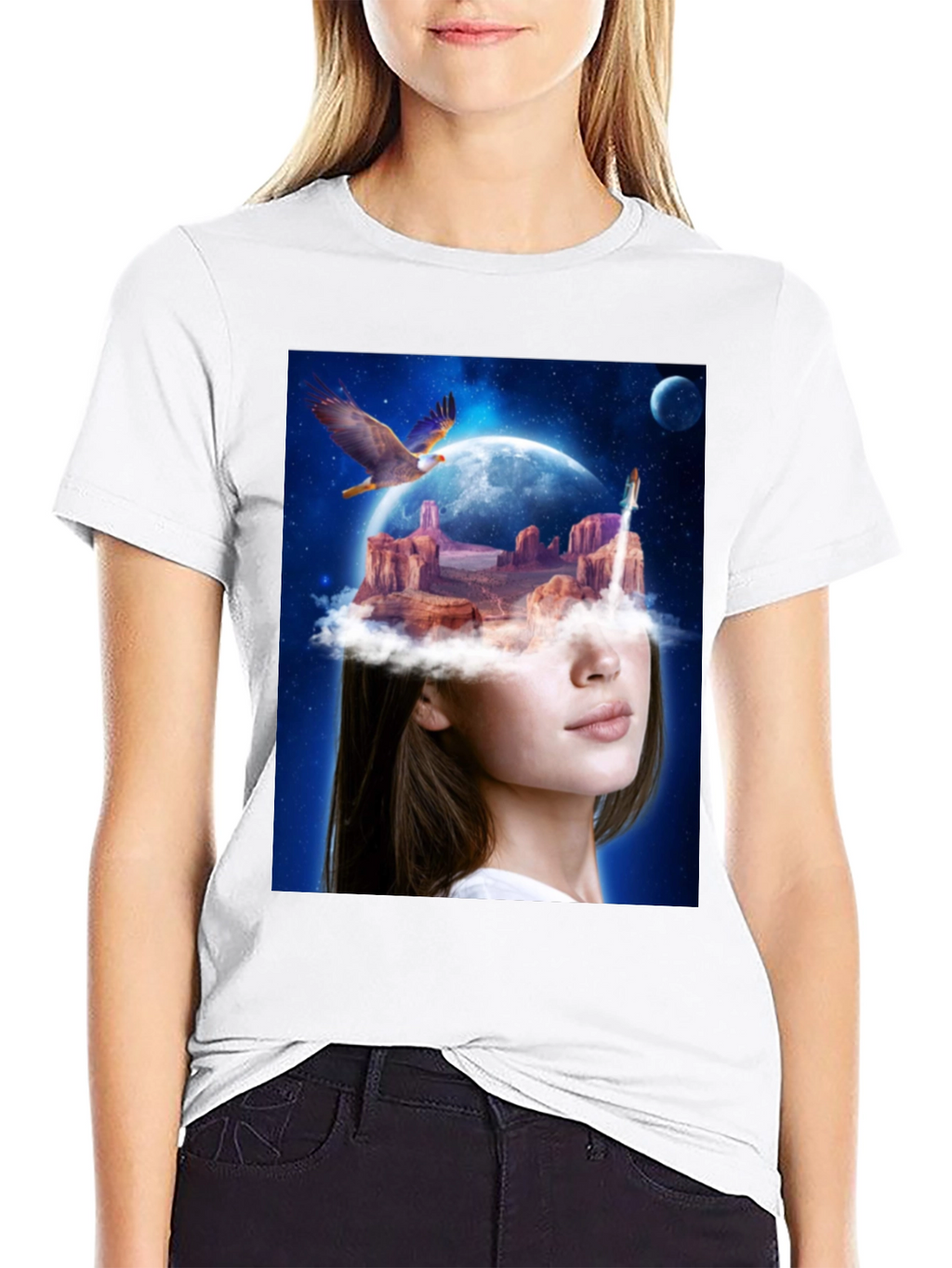 Surreal Dreamscape Graphic Tee - Unique Artistic T-Shirt