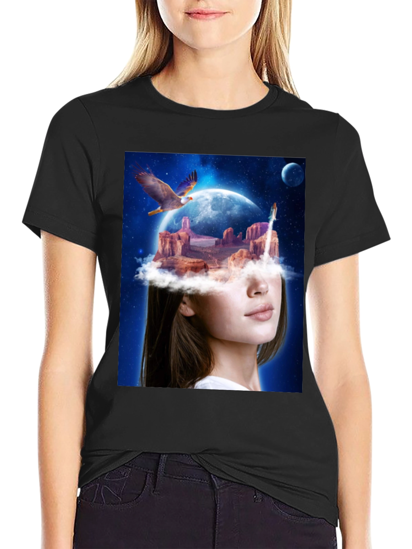 Surreal Dreamscape Graphic Tee - Unique Artistic T-Shirt