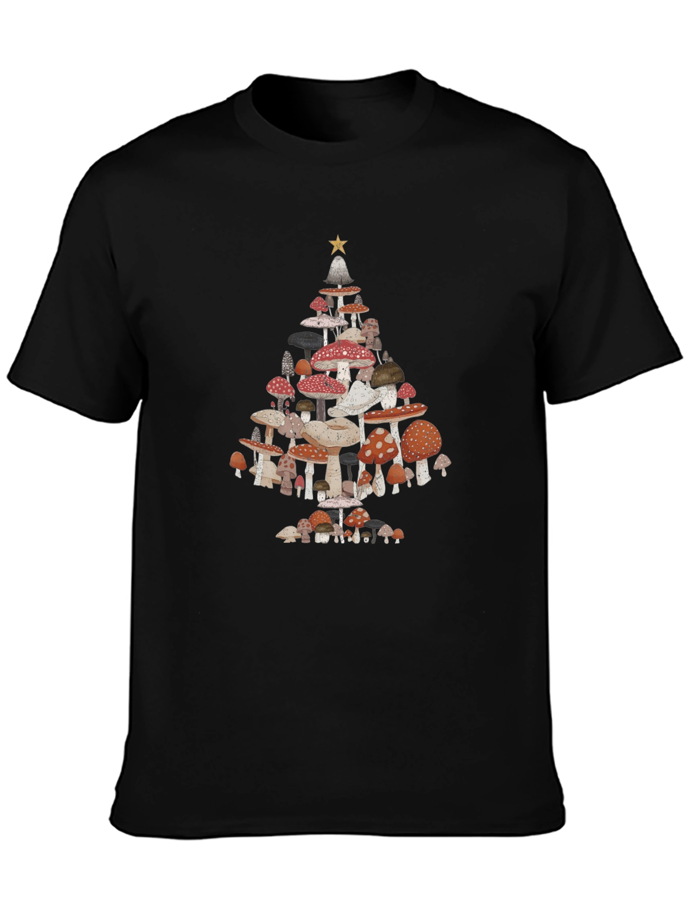 Mushroom Christmas Tree Graphic Tee