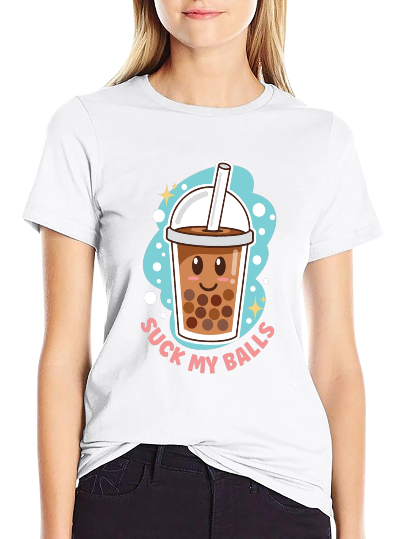 Boba Tea Graphic Tee - Suck My Balls