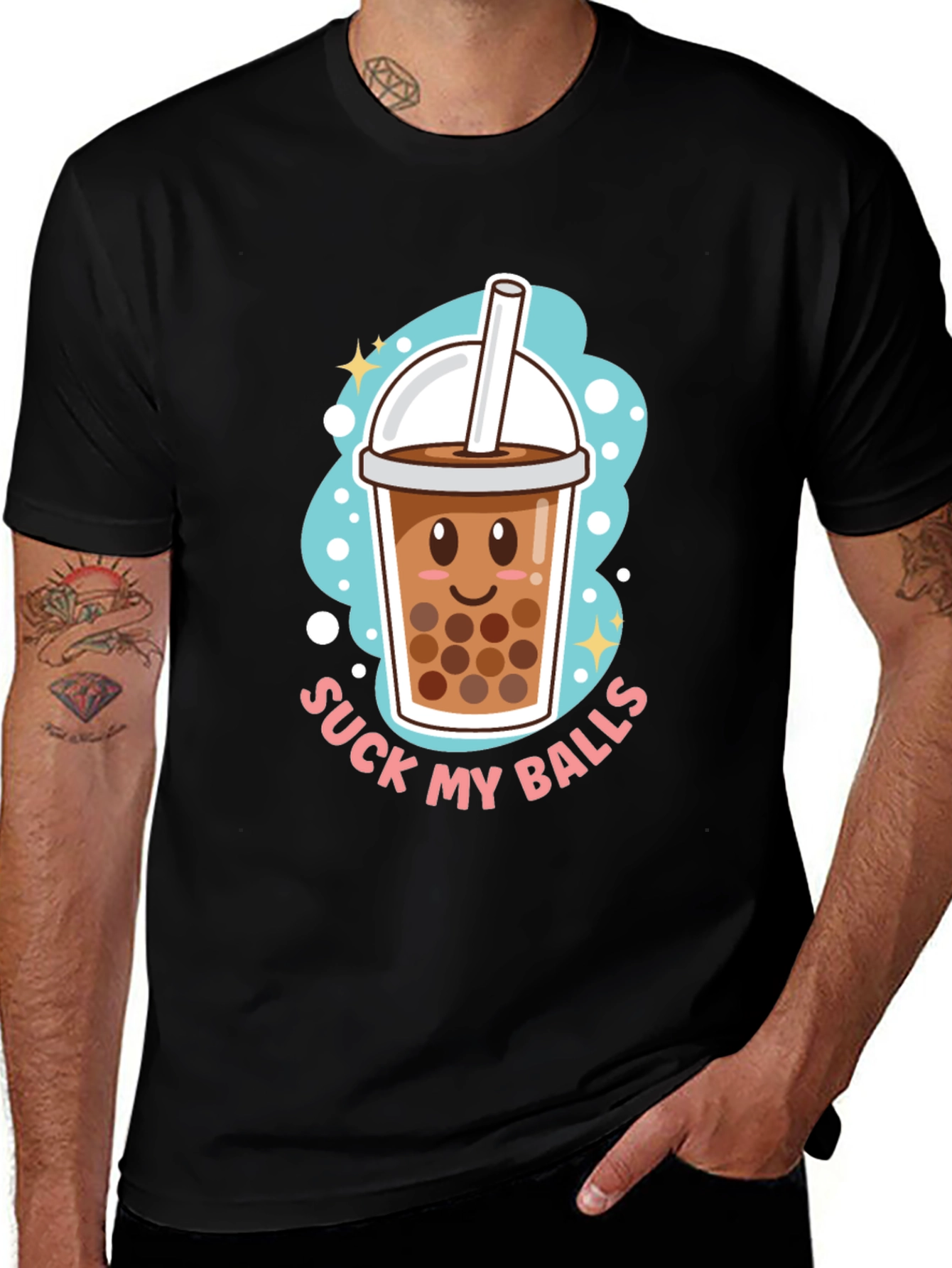 Boba Tea Graphic Tee - Suck My Balls
