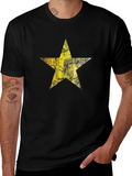 Distressed Star Graphic Black Tee