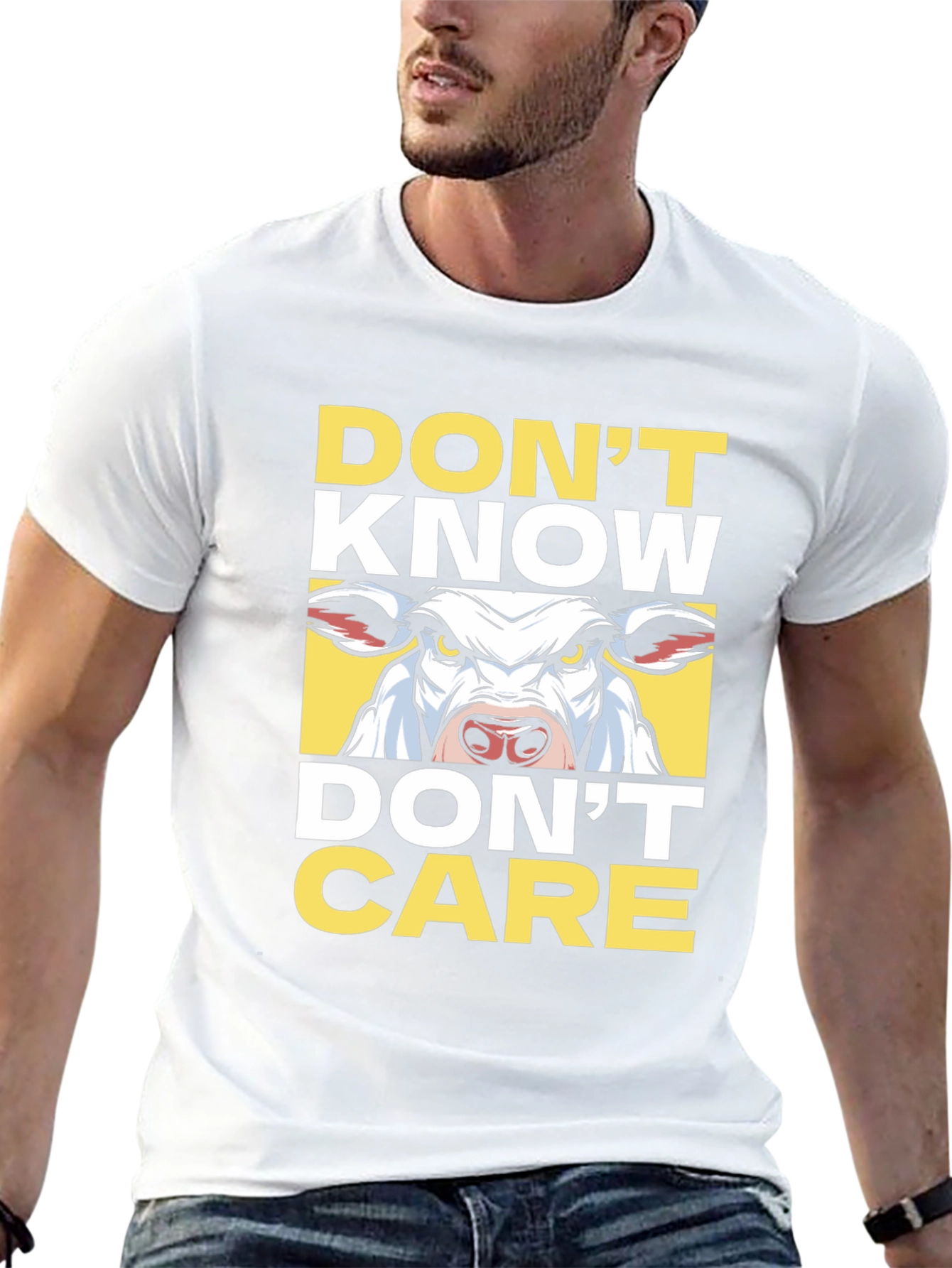 Dont Know Dont Care Cow Graphic T-Shirt