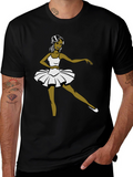 Ballerina Graphic Tee - Black Cotton T-Shirt