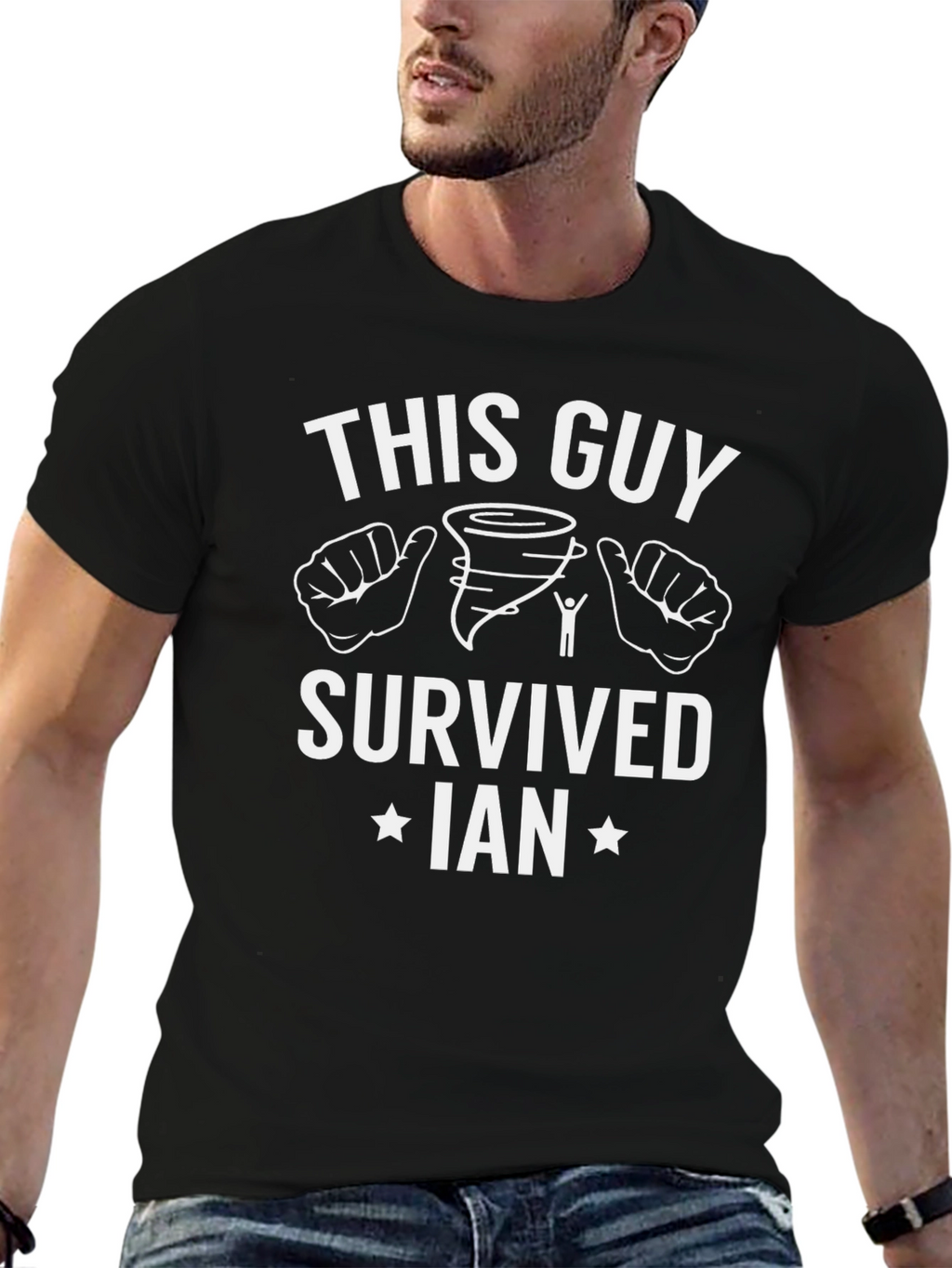 This Guy Survived Ian T-Shirt Black