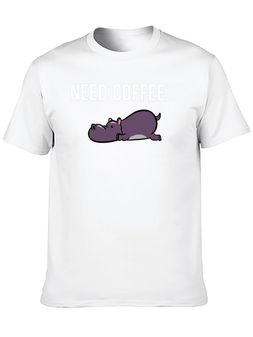 Need Coffee Hippo Graphic Tee - Black T-Shirt