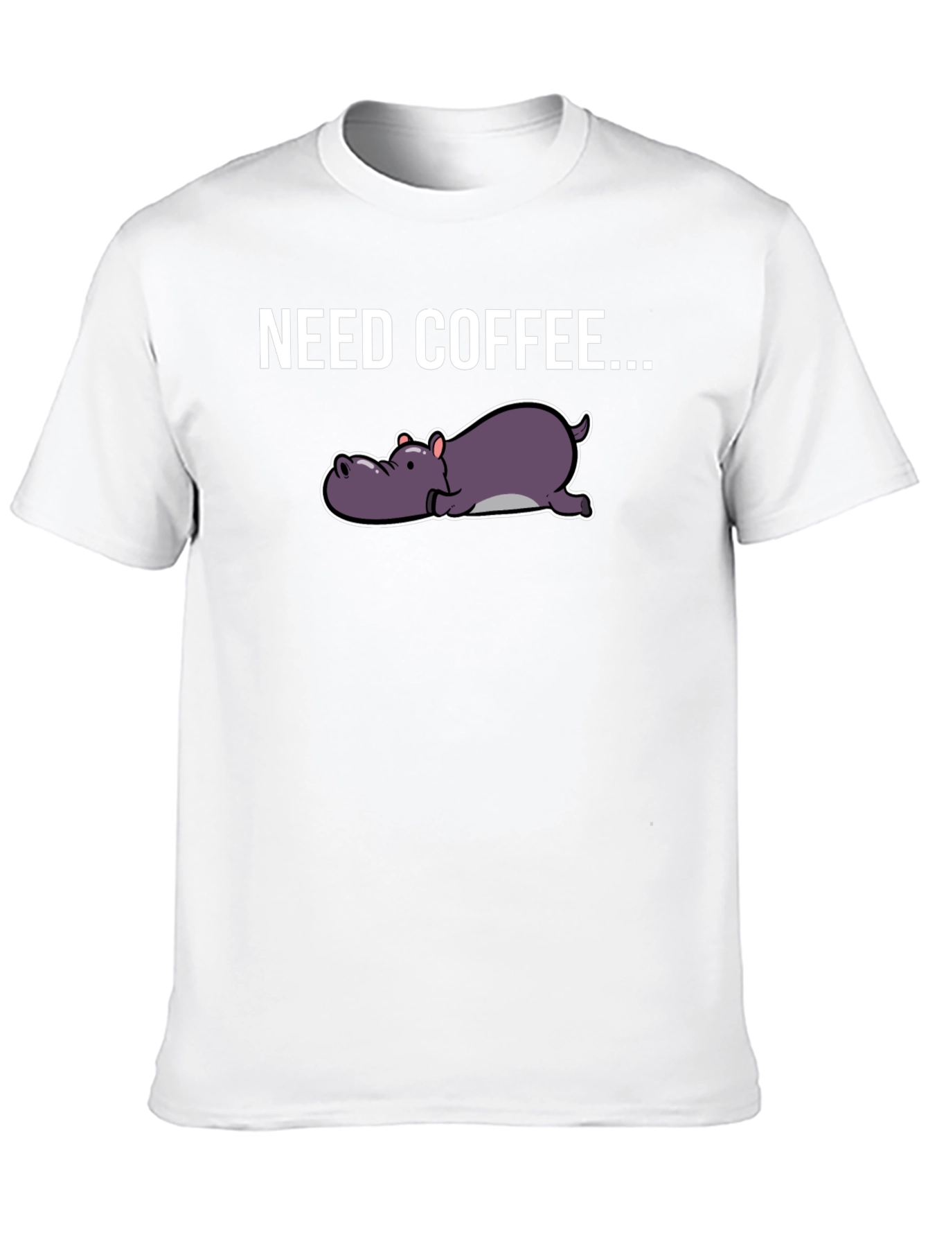 Need Coffee Hippo Graphic Tee - Black T-Shirt
