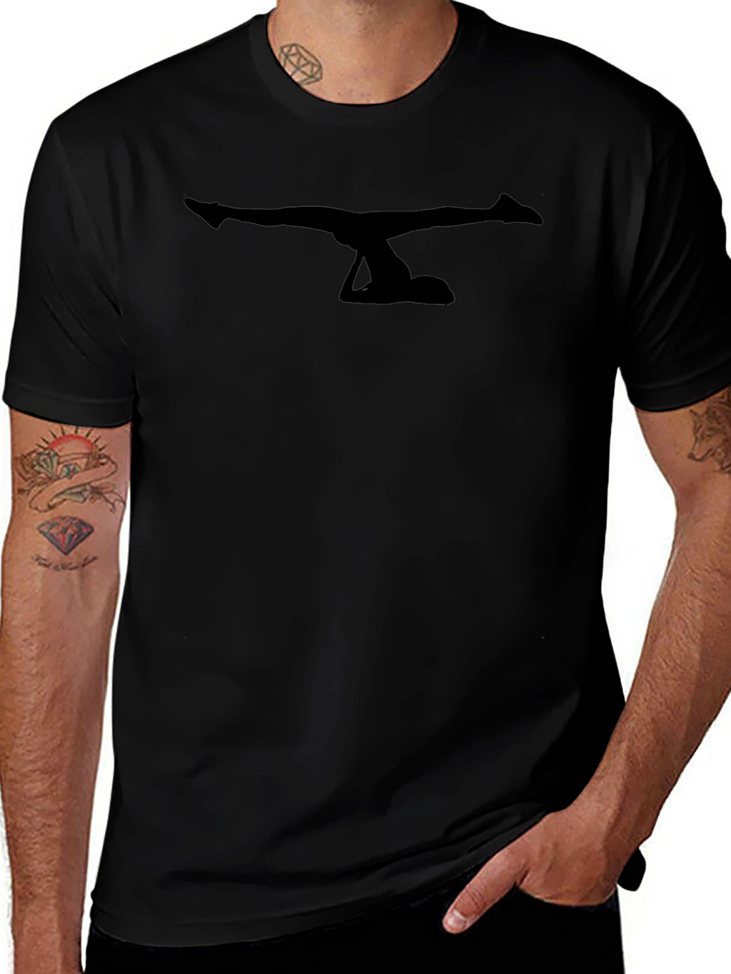 Yoga Pose Graphic T-Shirt - Black