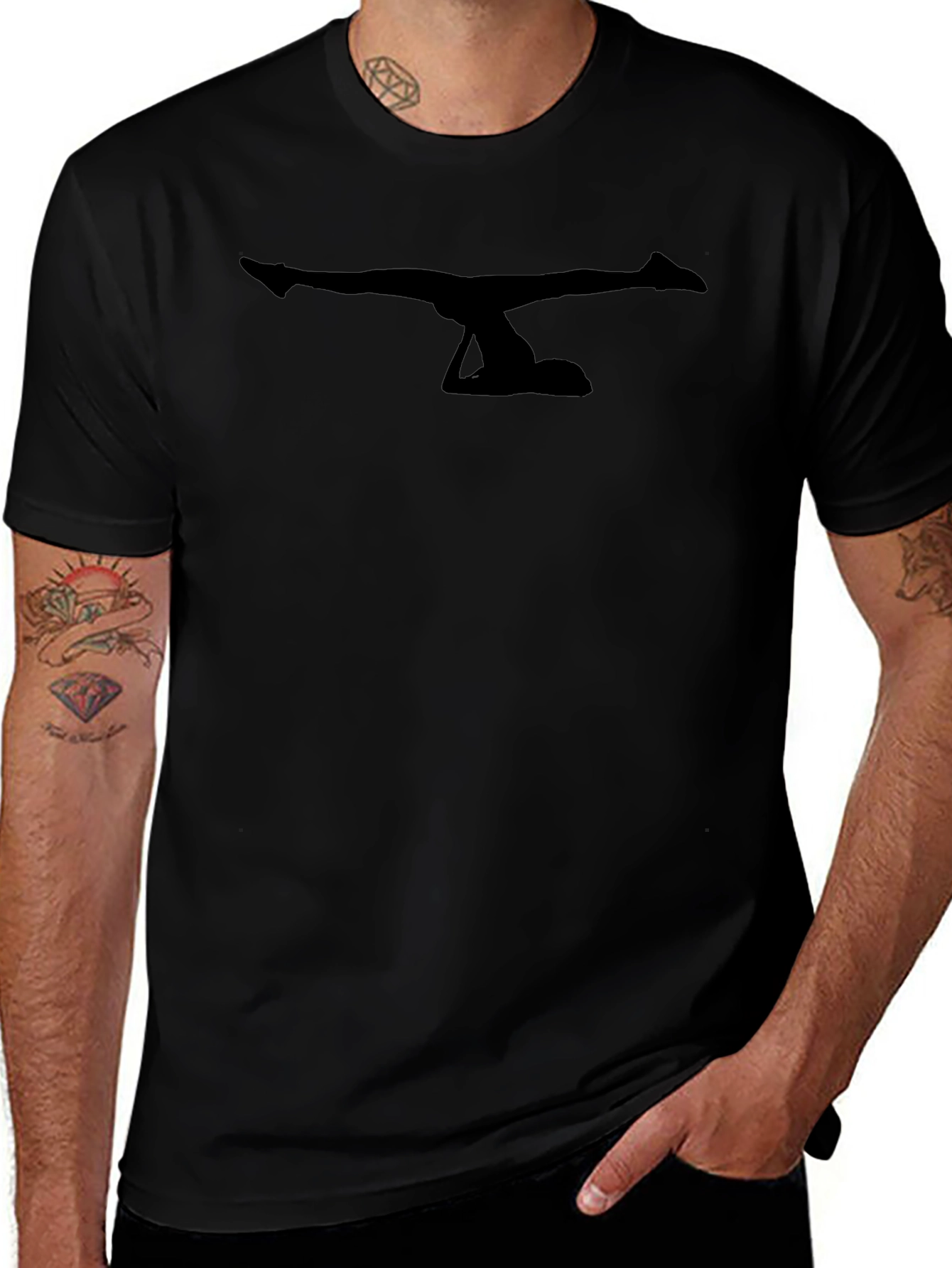 Yoga Pose Graphic T-Shirt - Black