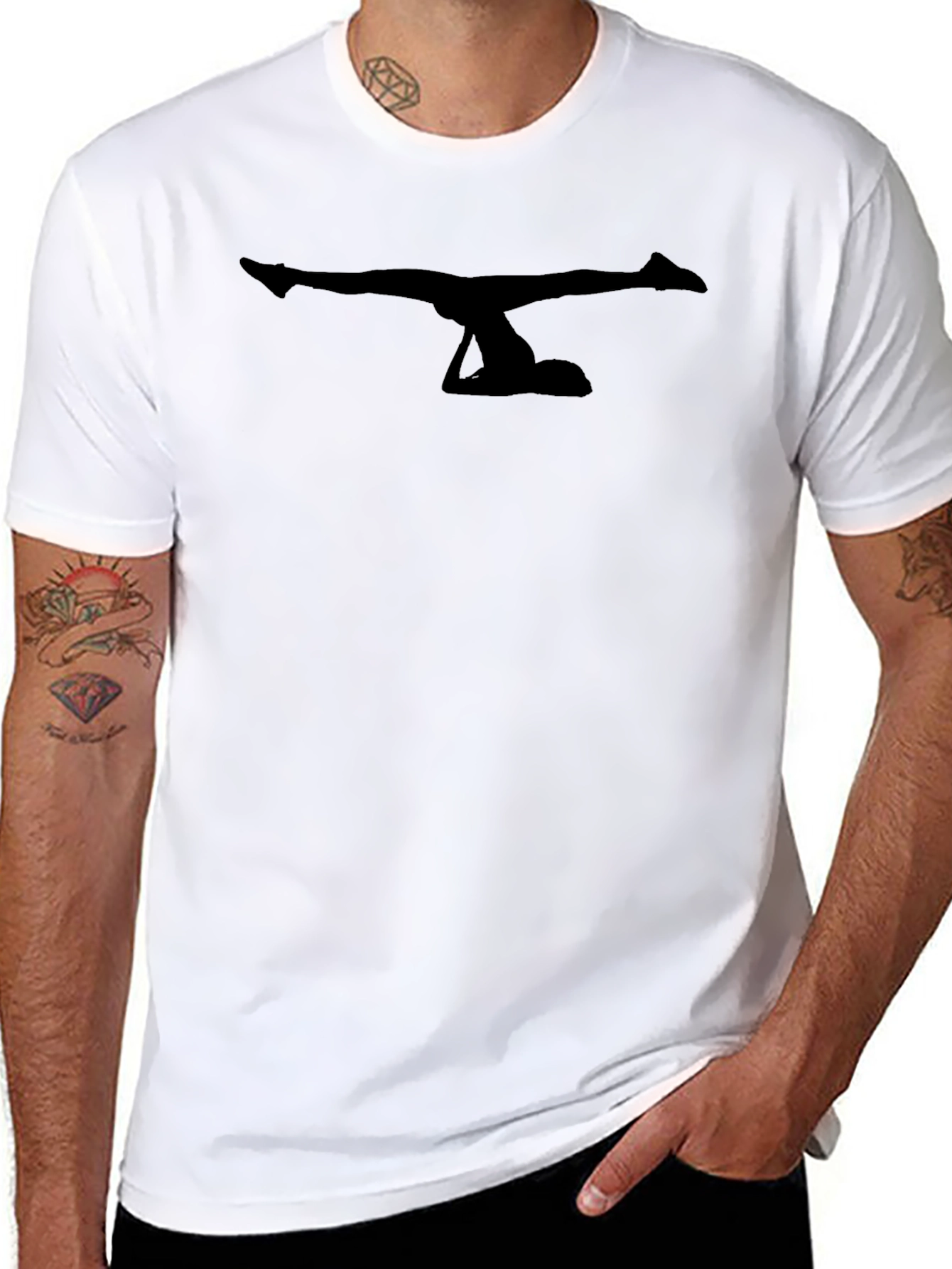Yoga Pose Graphic T-Shirt - Black
