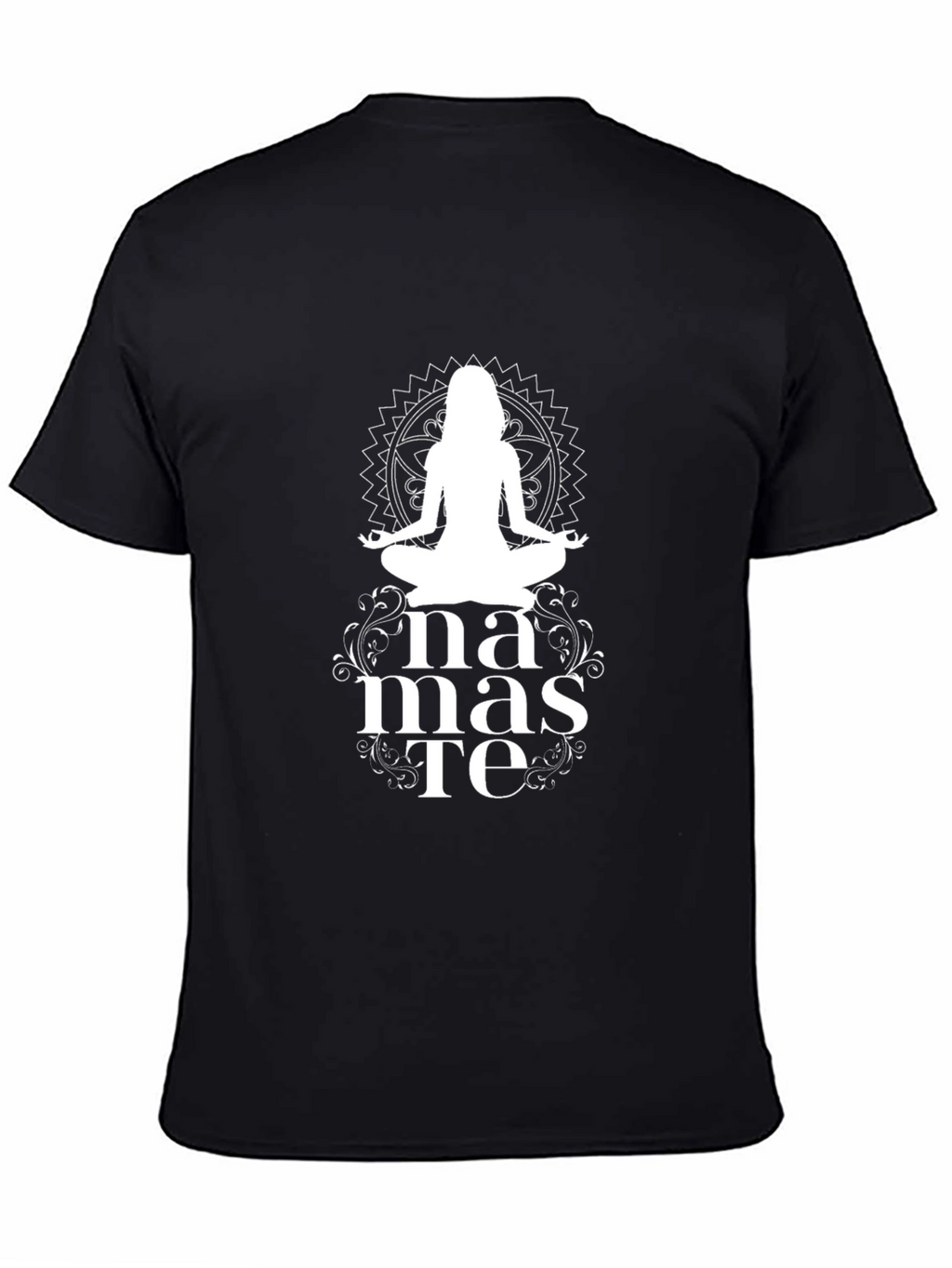 Namaste Yoga T-Shirt - Black - Meditative Design