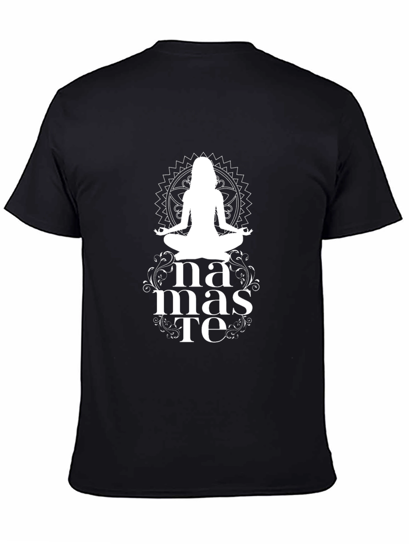Namaste Yoga T-Shirt - Black - Meditative Design