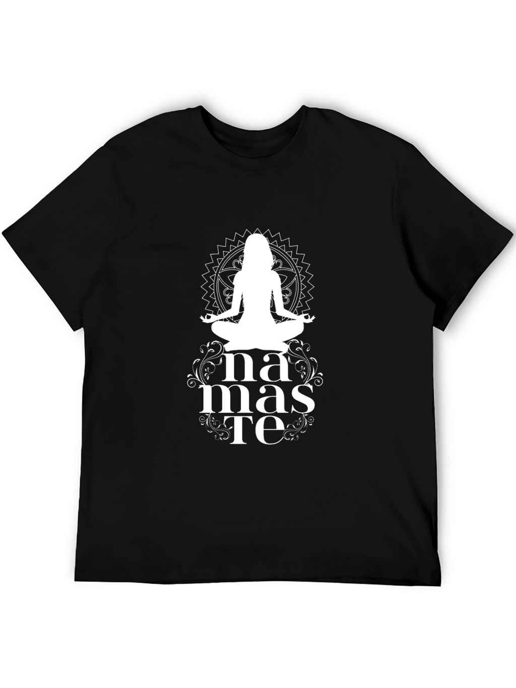 Namaste Yoga T-Shirt - Black - Meditative Design