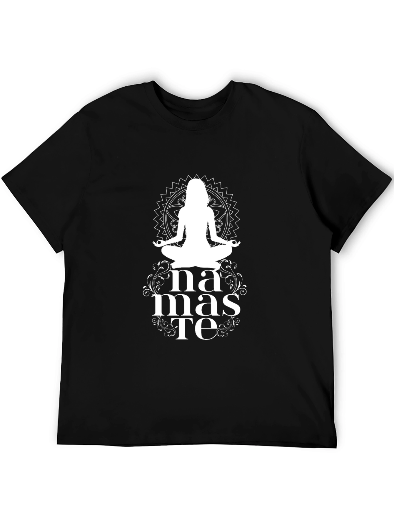 Namaste Yoga T-Shirt - Black - Meditative Design