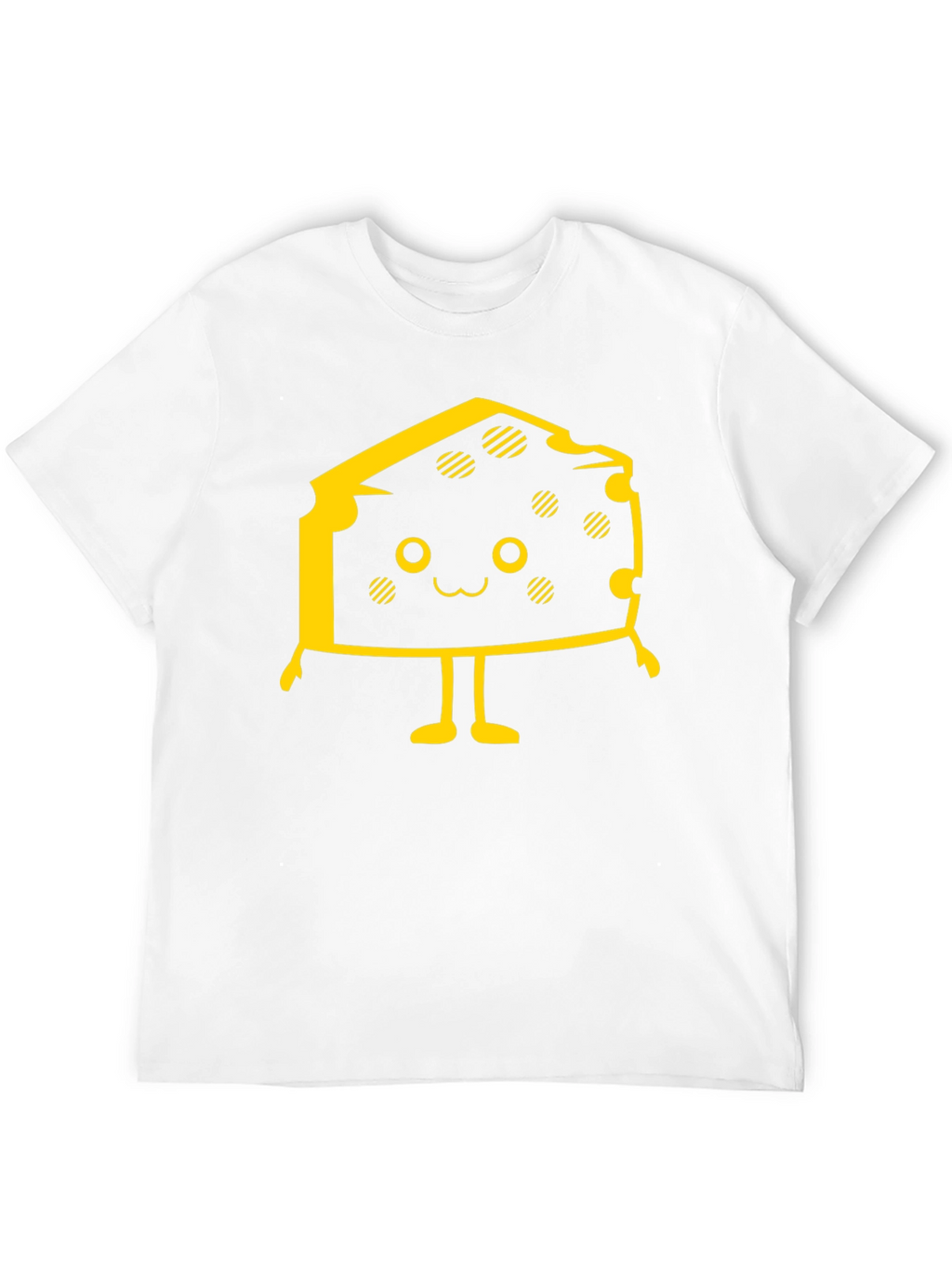 Cute Cheese Character Black T-Shirt