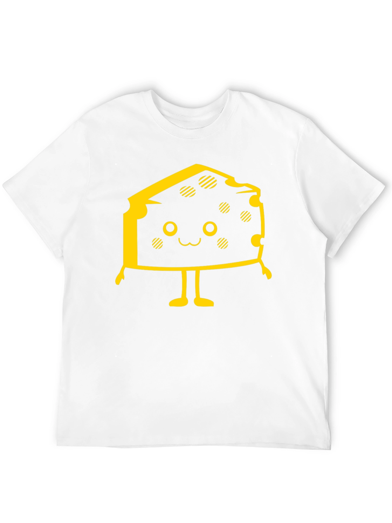 Cute Cheese Character Black T-Shirt