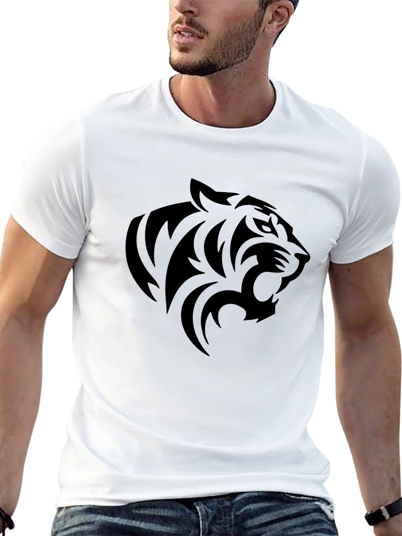 Black Tiger Graphic Tee - Stylish Mens T-Shirt