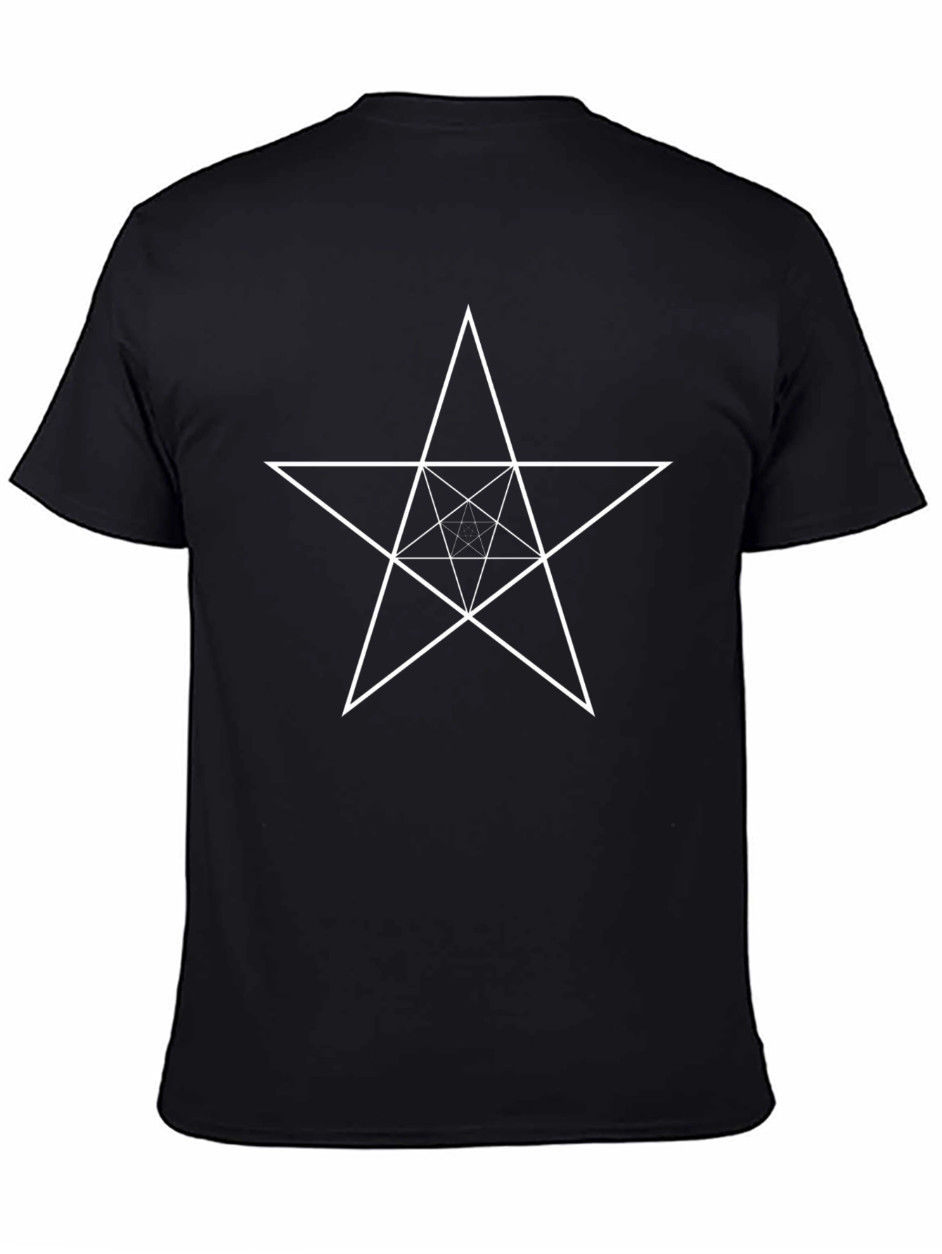 Geometric Star Graphic Black T-Shirt