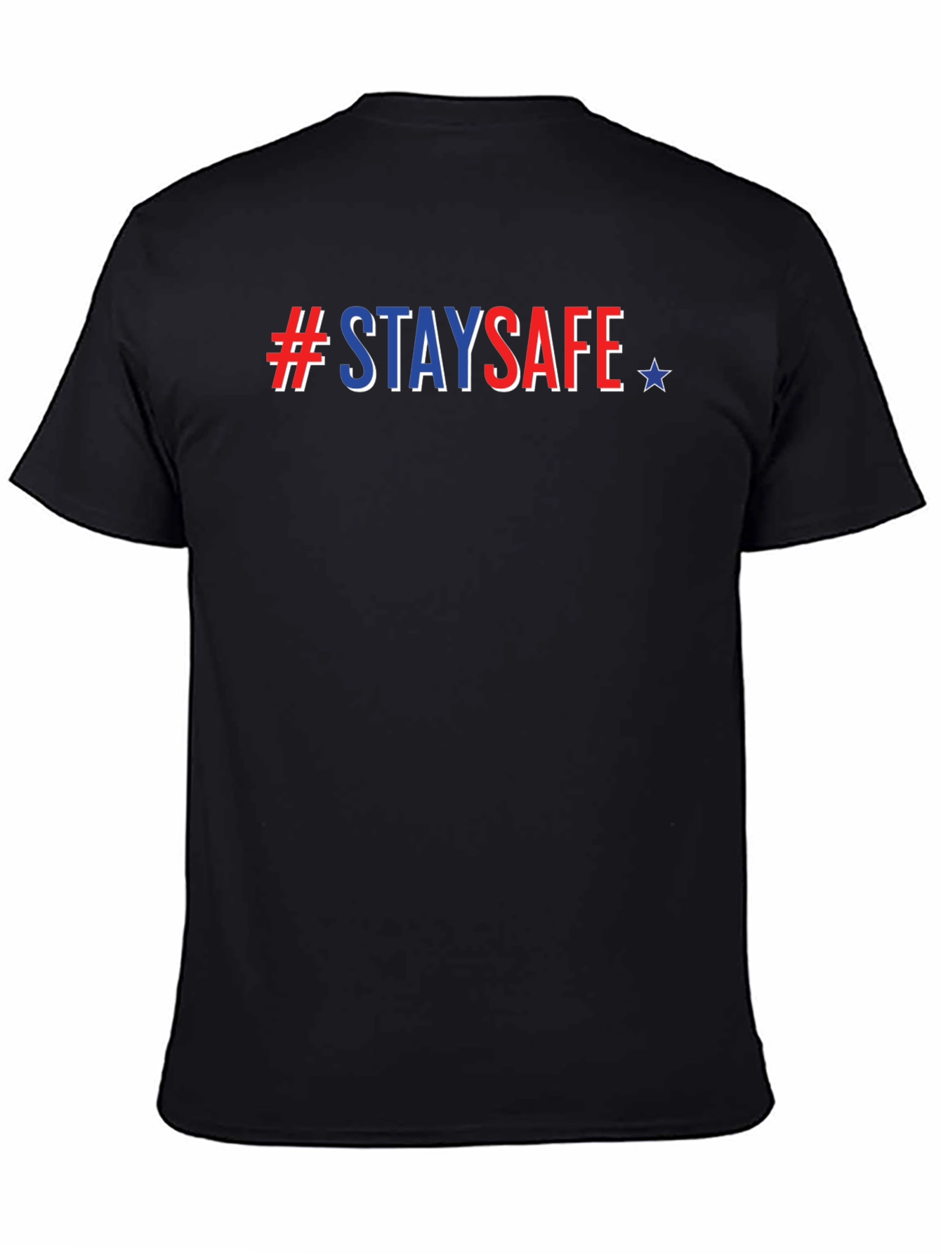 #StaySafe Patriotic Tee - Mens Black T-Shirt