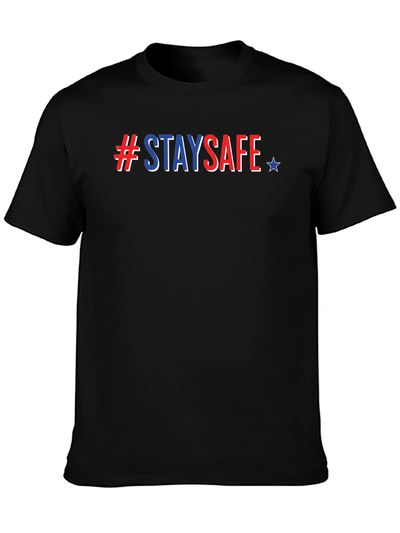 #StaySafe Patriotic Tee - Mens Black T-Shirt