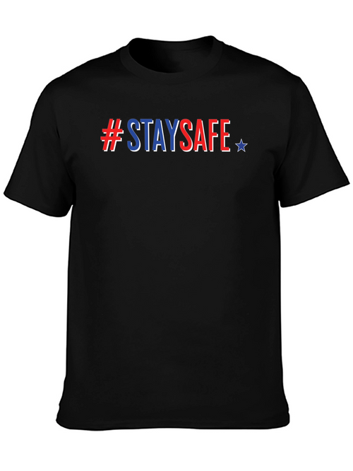 #StaySafe Patriotic Tee - Mens Black T-Shirt