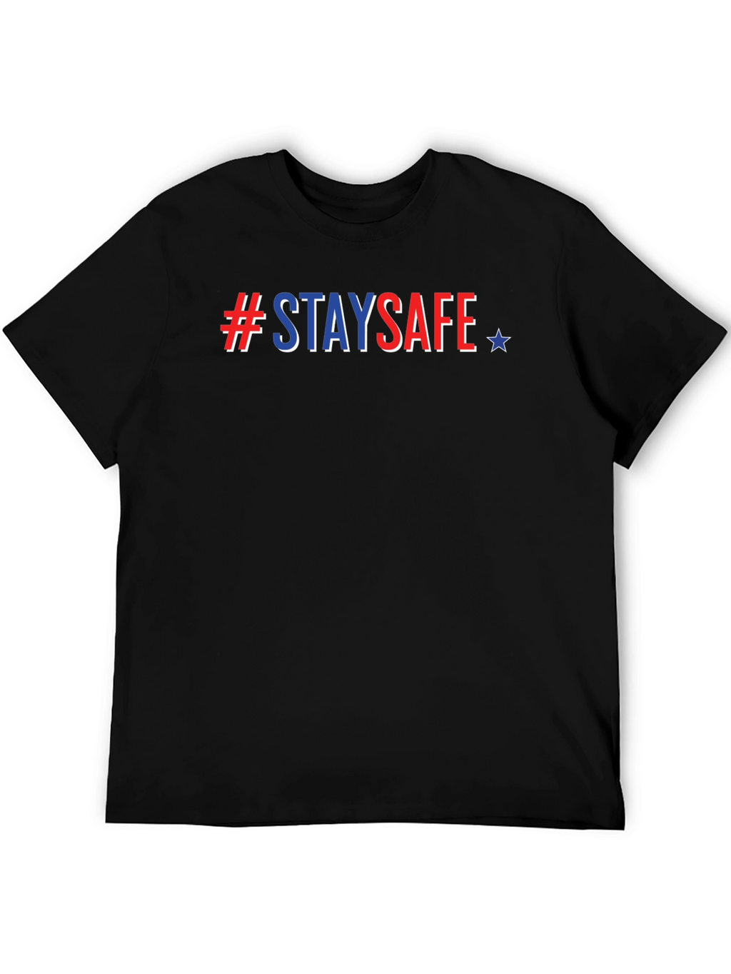 #StaySafe Patriotic Tee - Mens Black T-Shirt
