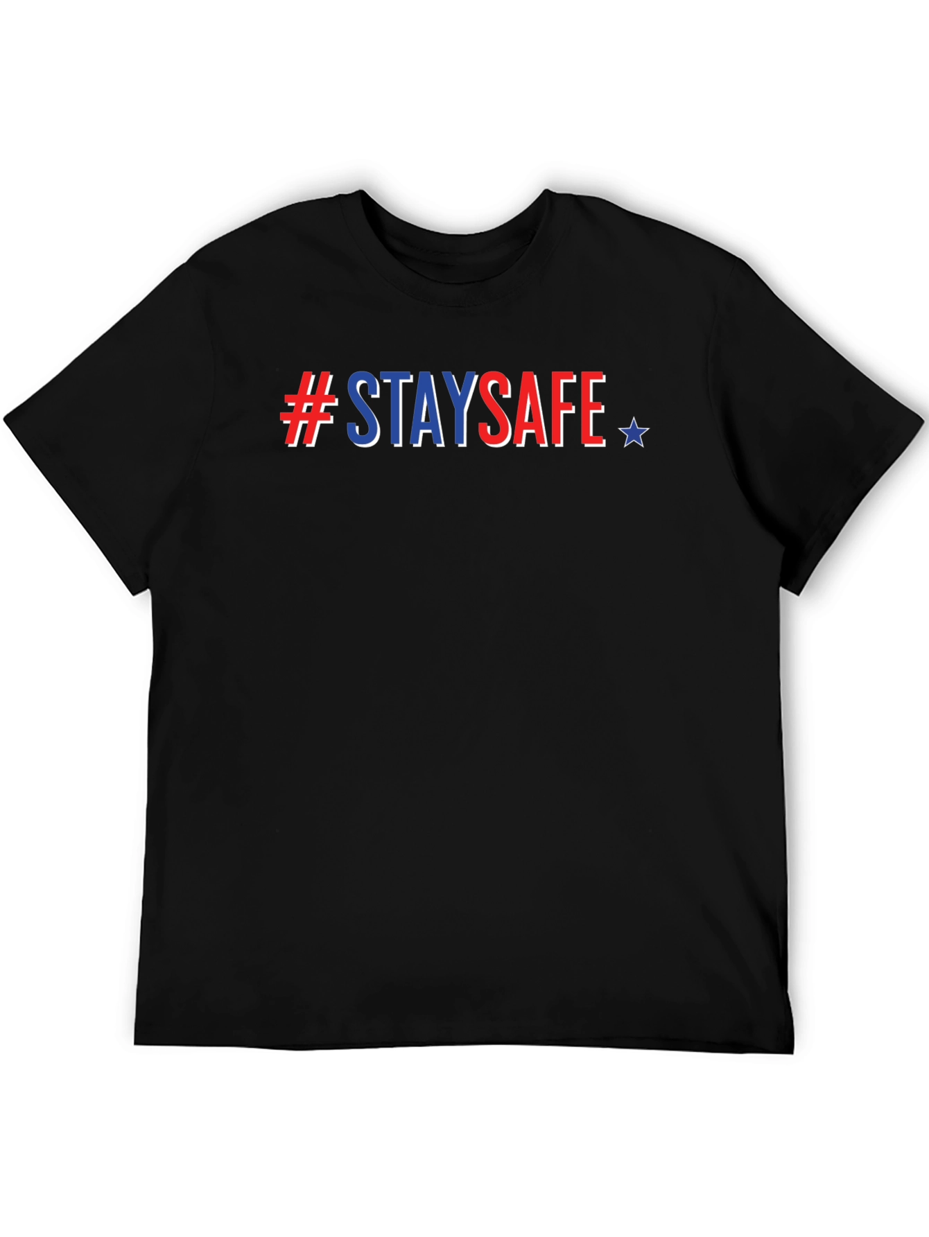 #StaySafe Patriotic Tee - Mens Black T-Shirt