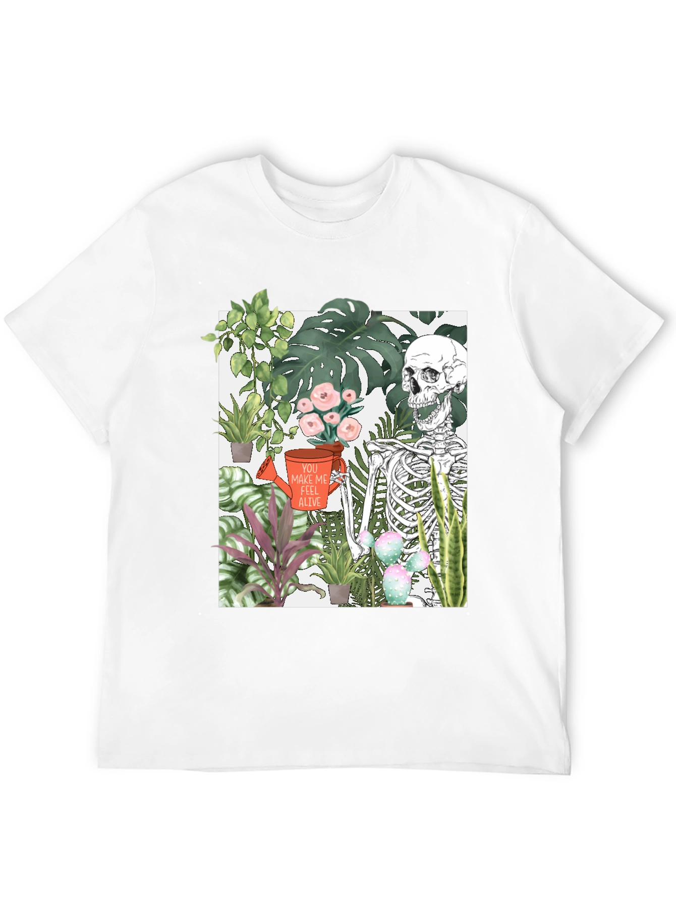 Skeleton & Plants Graphic Tee - Feel Alive!