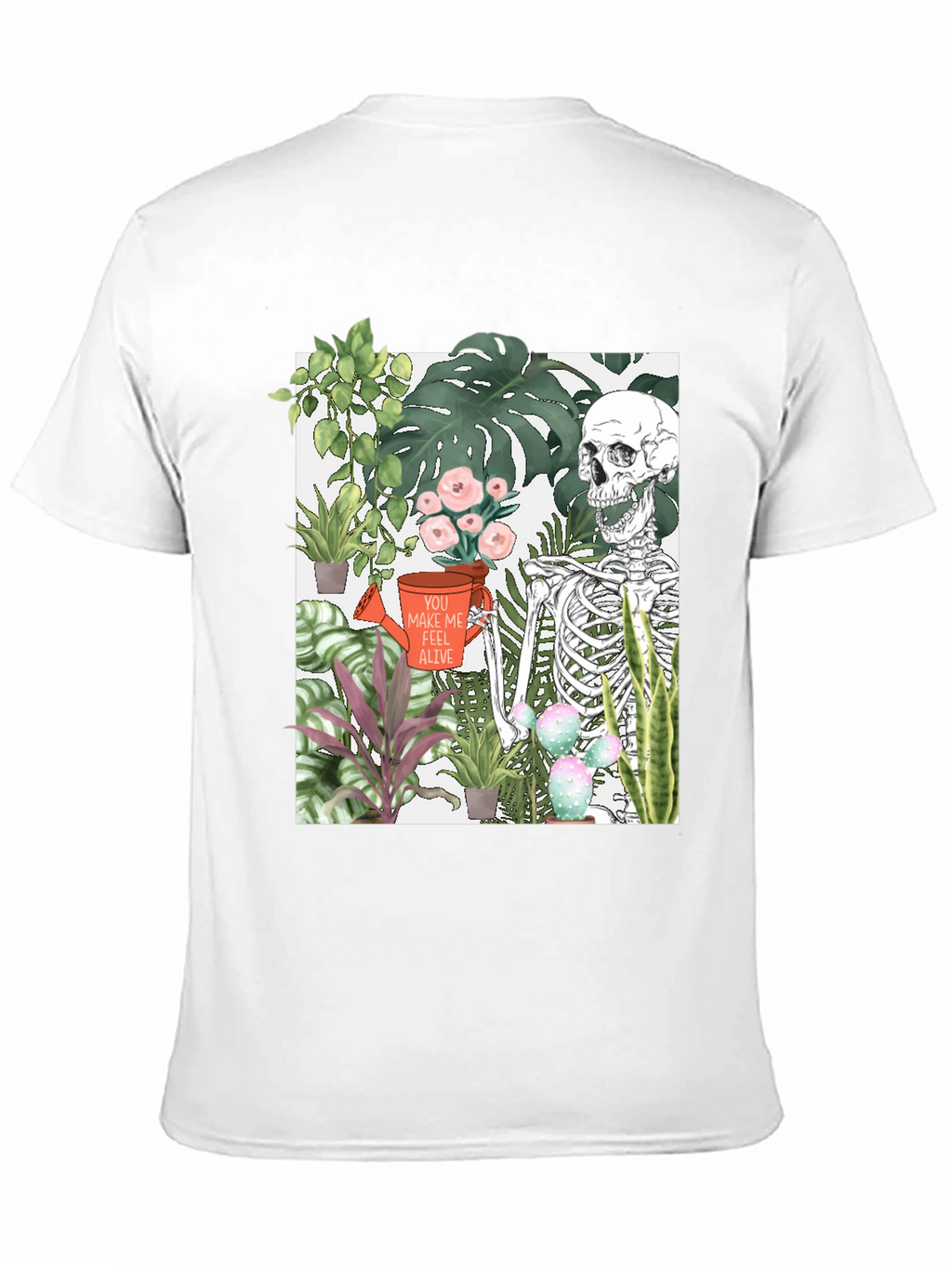Skeleton & Plants Graphic Tee - Feel Alive!