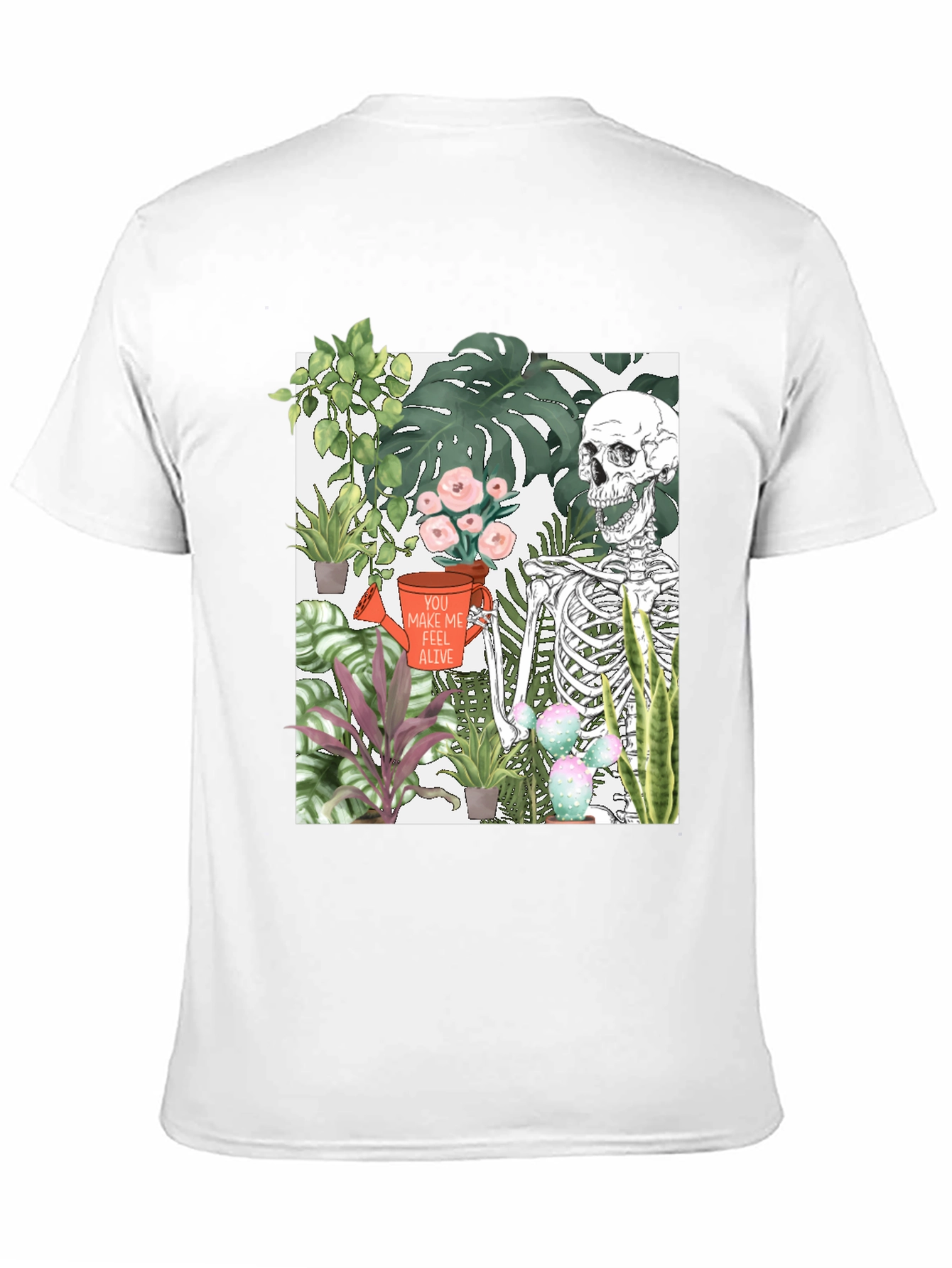 Skeleton & Plants Graphic Tee - Feel Alive!