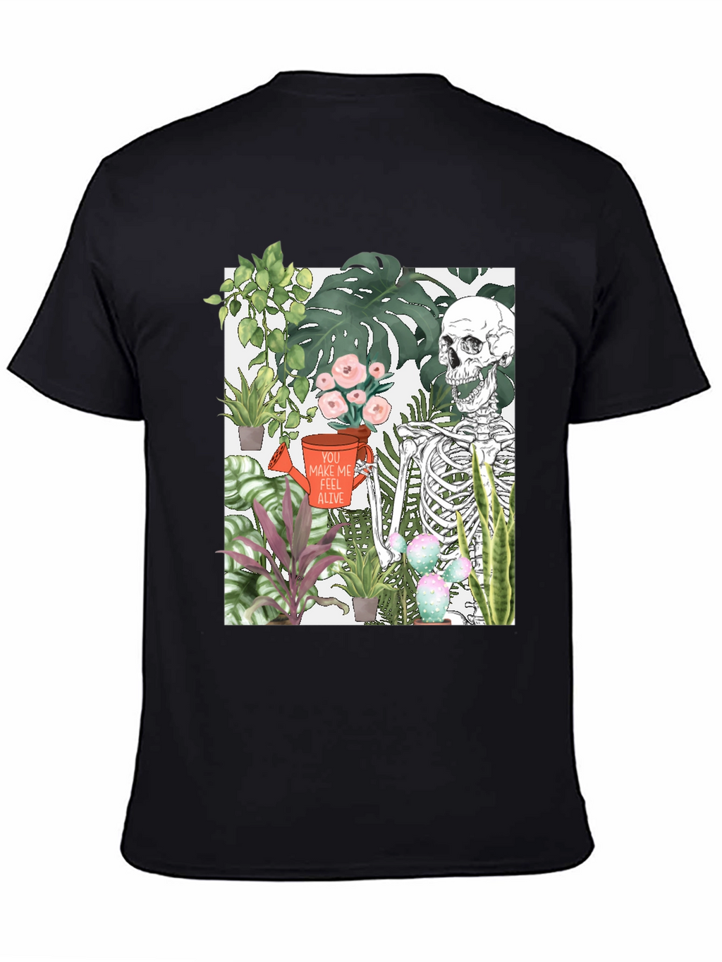 Skeleton & Plants Graphic Tee - Feel Alive!